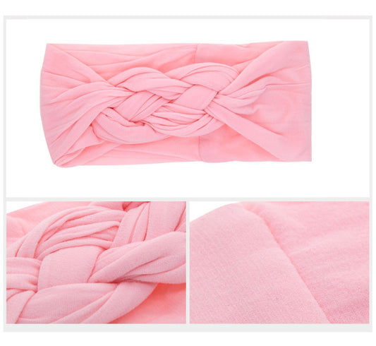 Baby/Toddler Girl Head Wrap with Twisted Design- Pink